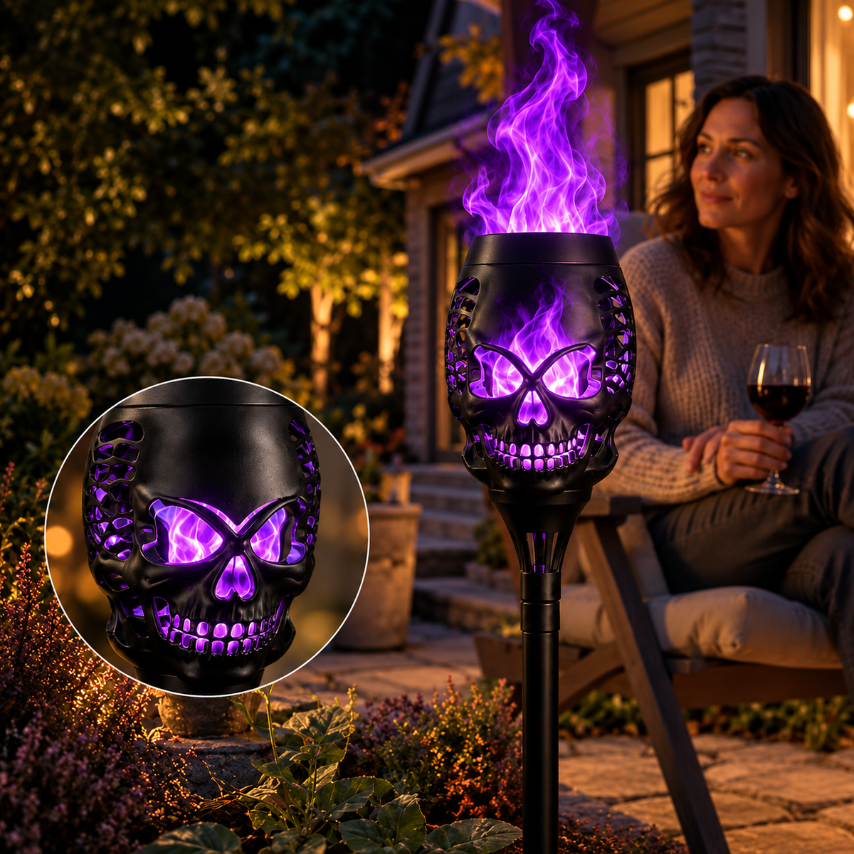 Halloween Solar Skull Light