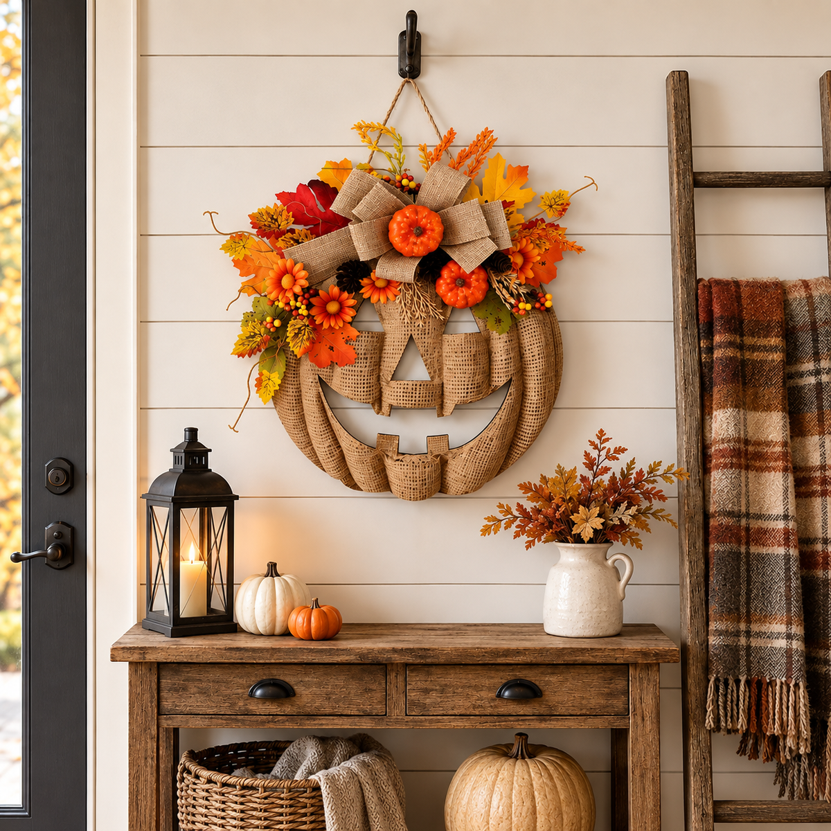 Autumn Pumpkin Door Hanger