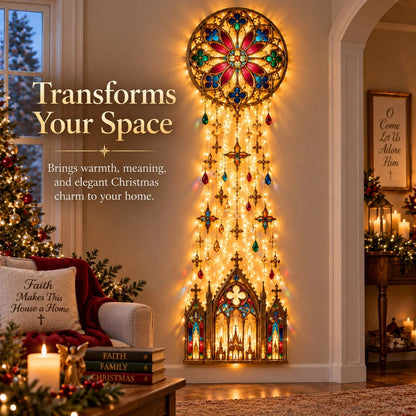 ✨⛪Cathedral Grace Stained Glass Cascade Wall Light™