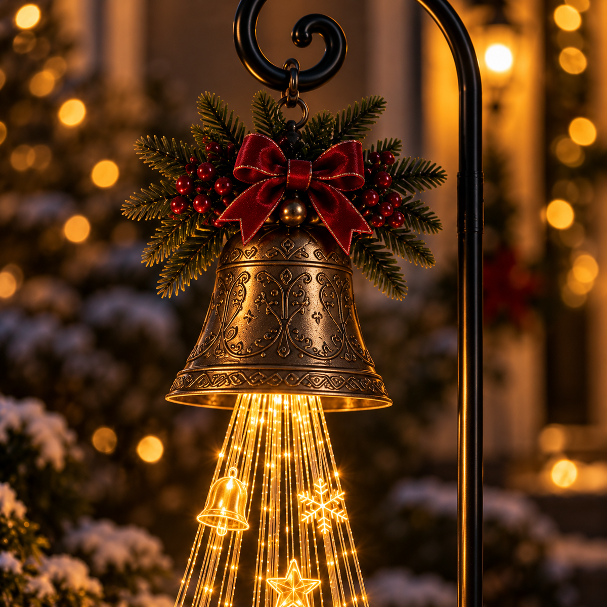 Solar Christmas Bell Garden Light