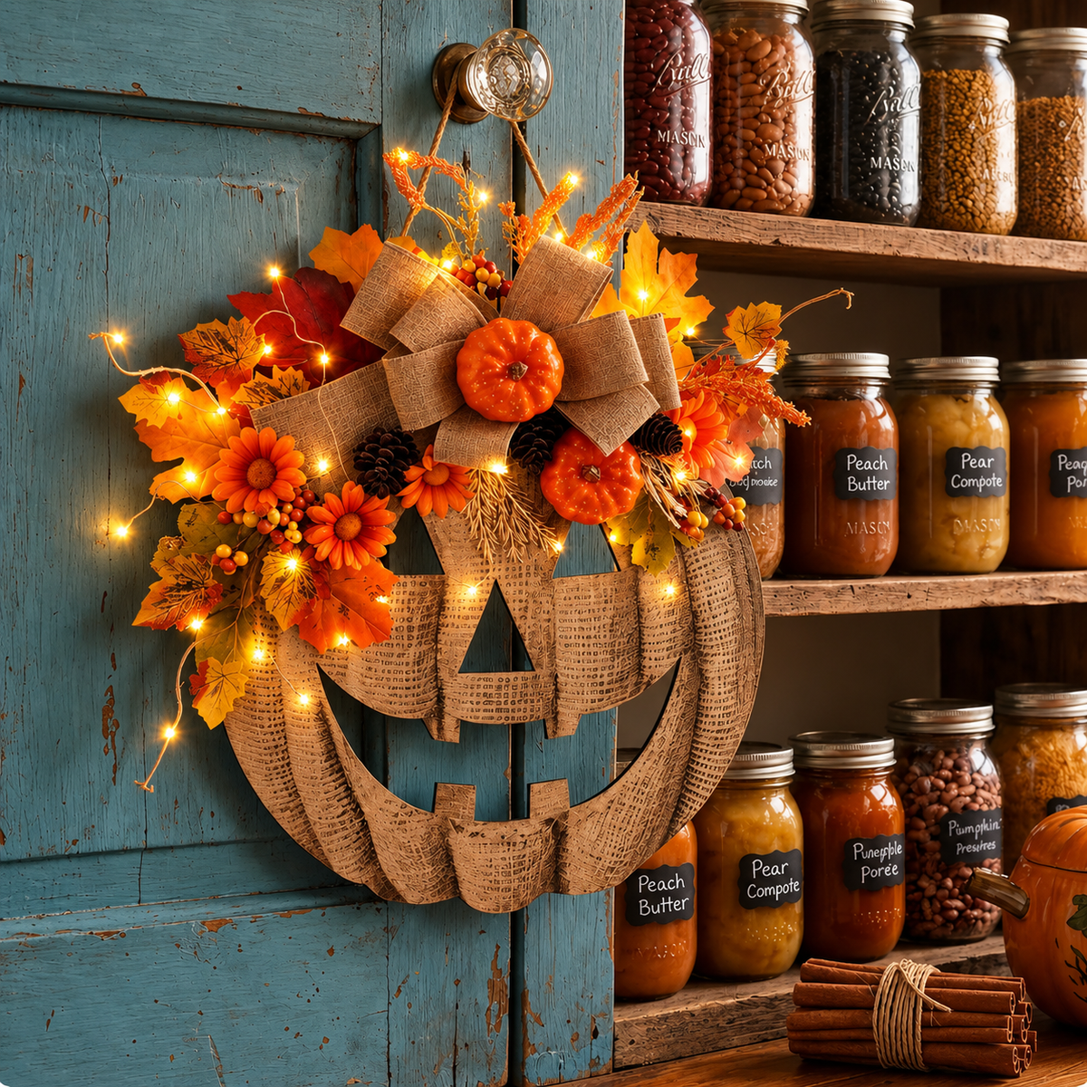 Autumn Pumpkin Door Hanger