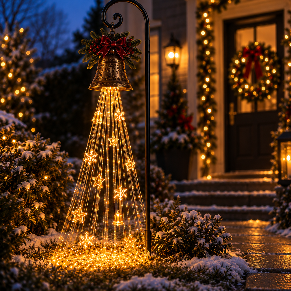 Solar Christmas Bell Garden Light