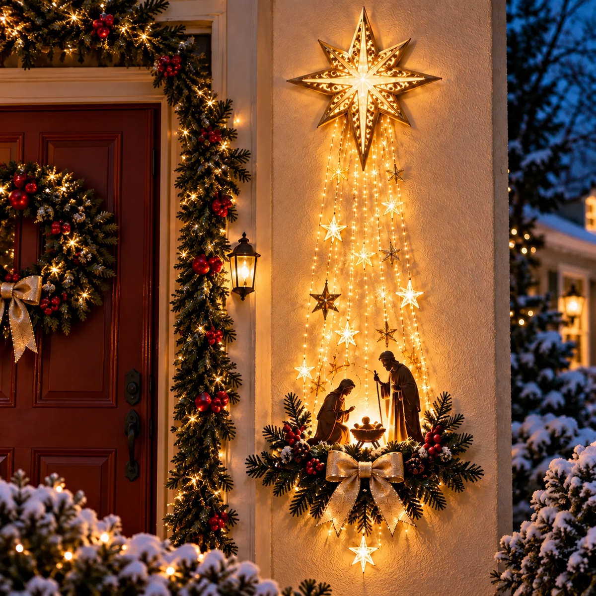 Illuminated Nativity Wall Decoration
