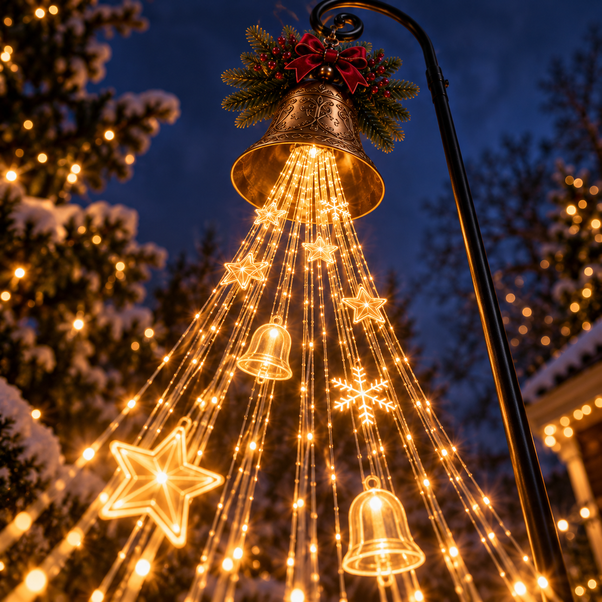 Solar Christmas Bell Garden Light