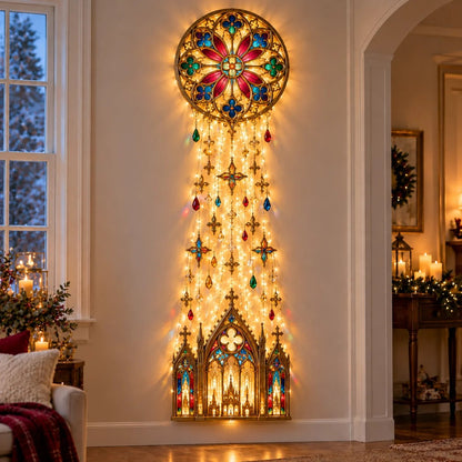 ✨⛪Cathedral Grace Stained Glass Cascade Wall Light™