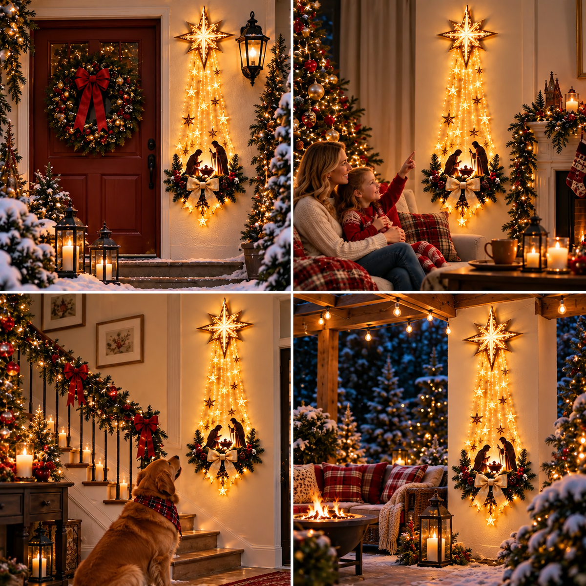Illuminated Nativity Wall Decoration
