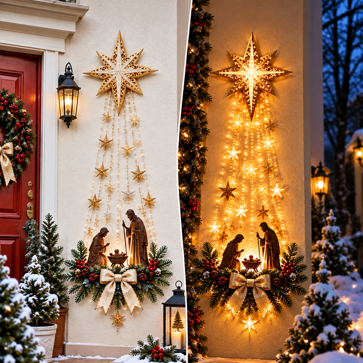 Illuminated Nativity Wall Decoration