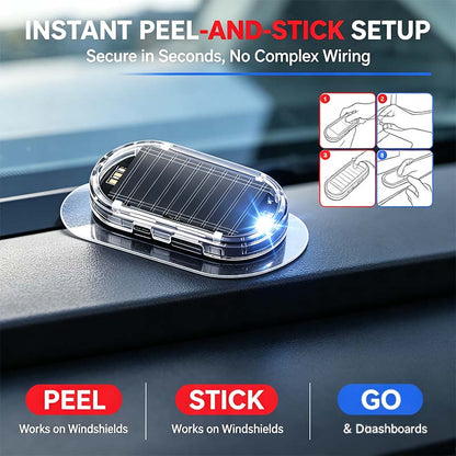 Solar Powered Fake Car Alarm Light, Auto Light Sensor LED Simulated Security Warning Flashing Light