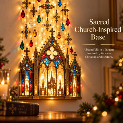 ✨⛪Cathedral Grace Stained Glass Cascade Wall Light™