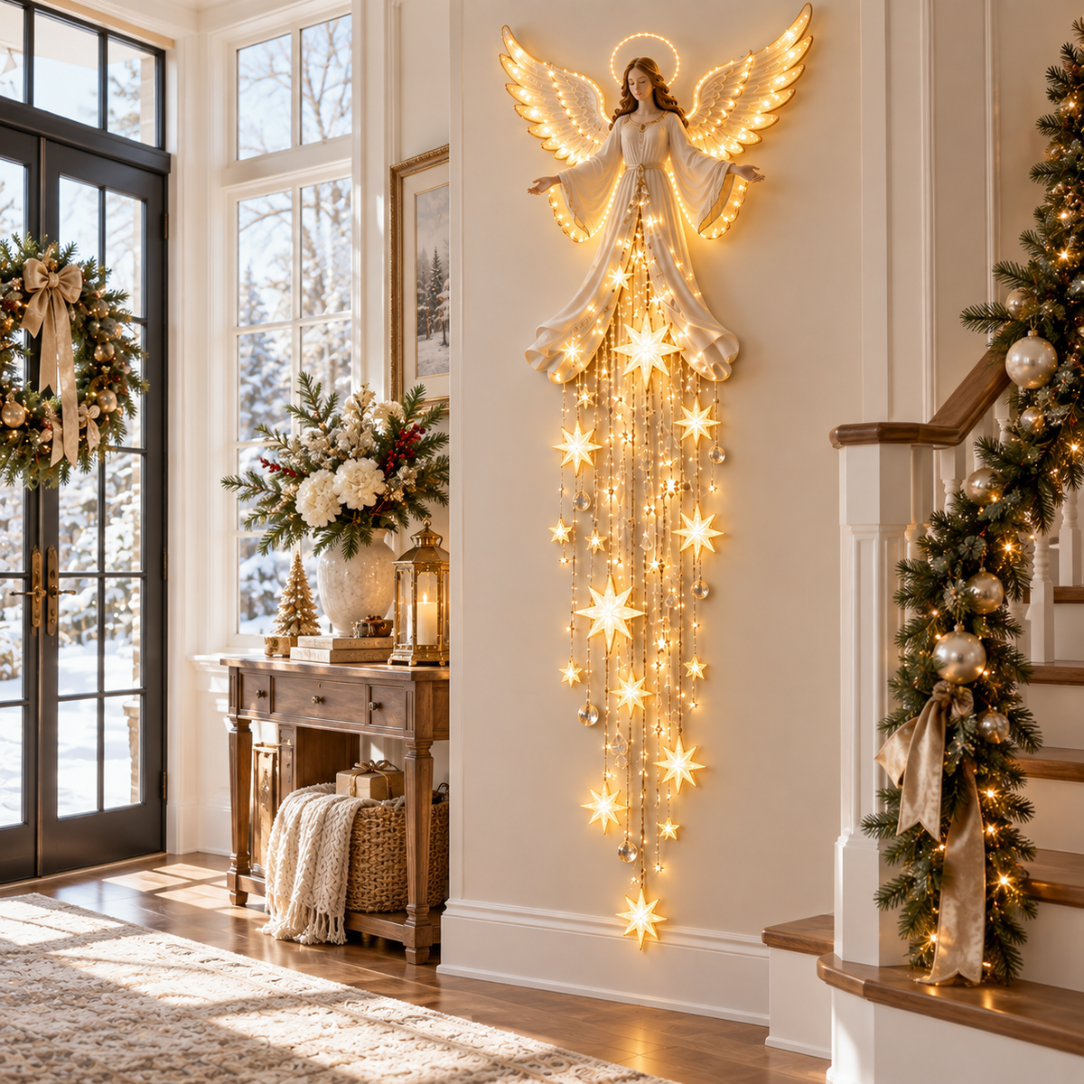 ✨ LAST DAY 49% OFF | Angel Blessing Starfall Christmas Wall Light 😇⭐🎄