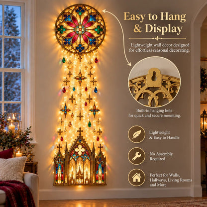 ✨⛪Cathedral Grace Stained Glass Cascade Wall Light™