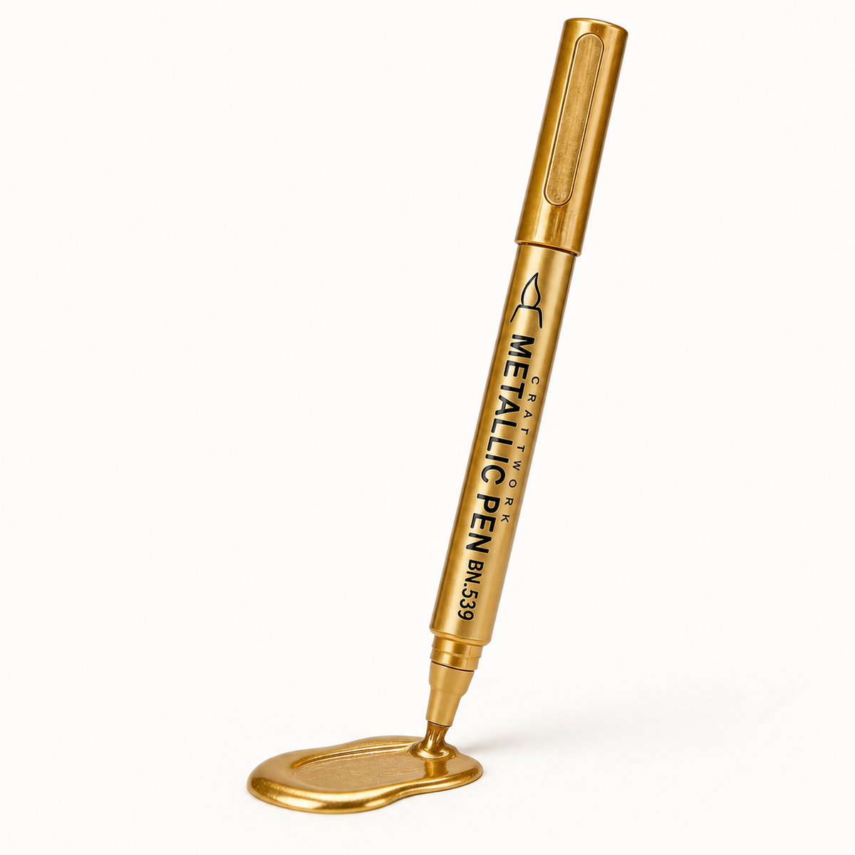 Gold-colored gravestone pen for restoring faded engravings