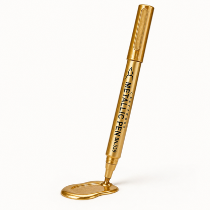 Gold-colored gravestone pen for restoring faded engravings
