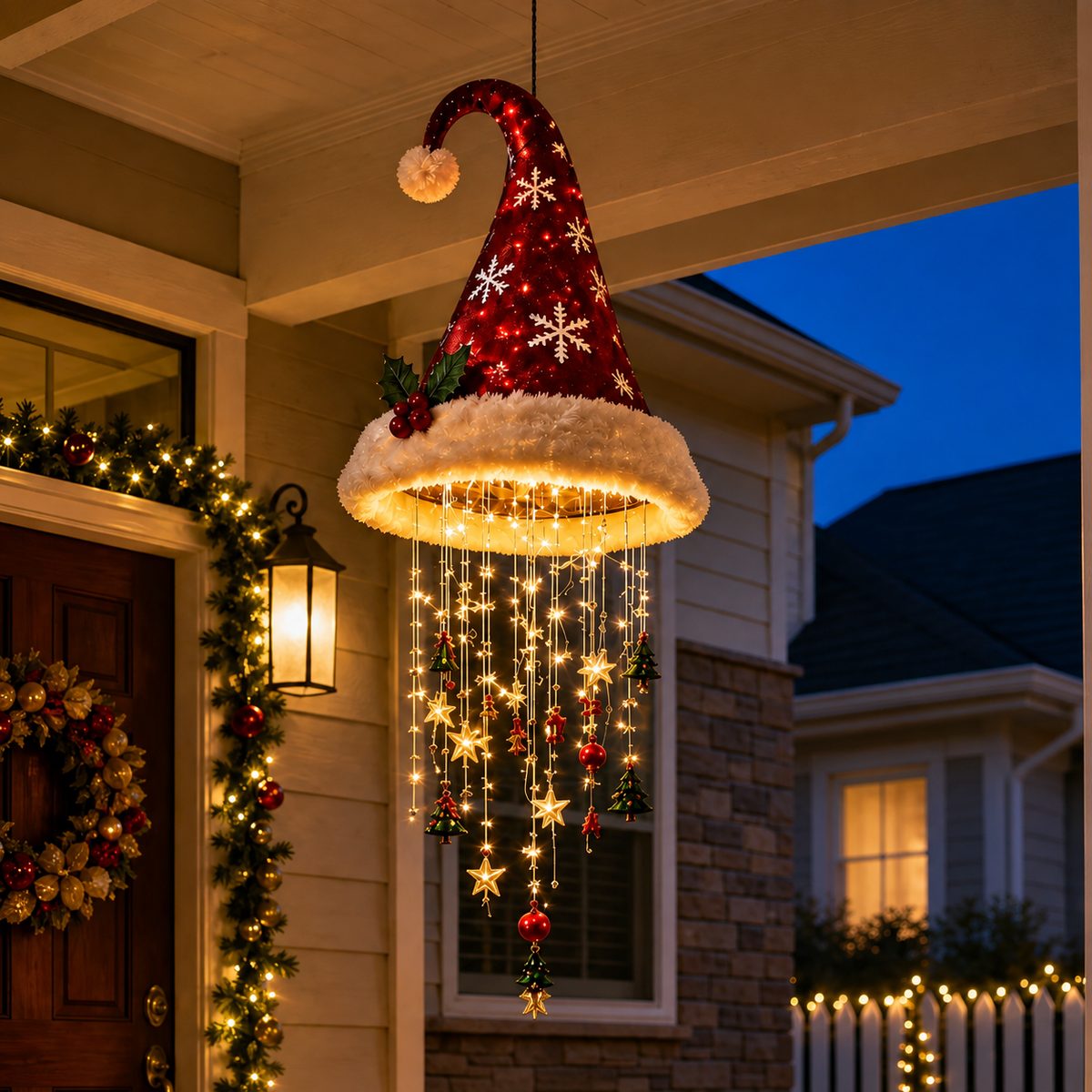 Light-Up Santa Hat Hanging Decoration