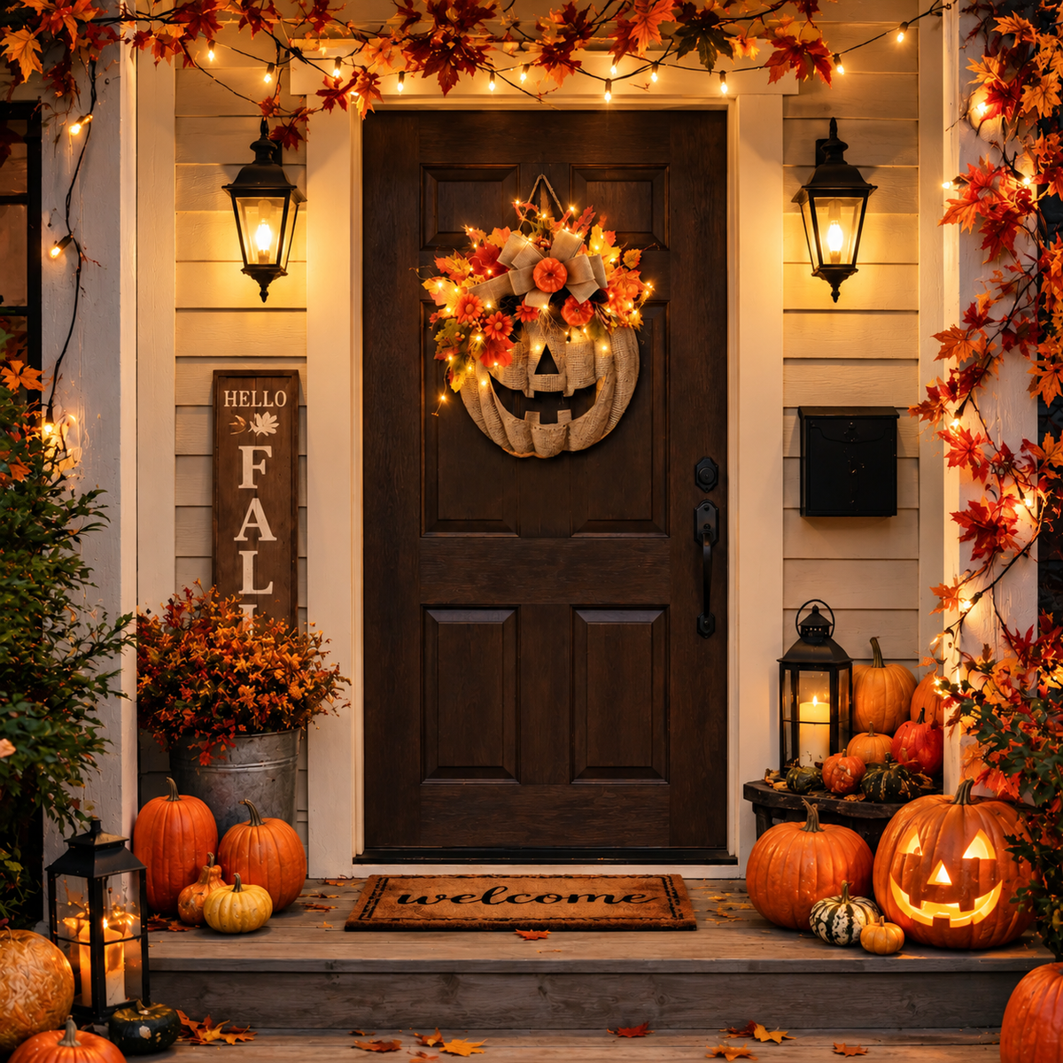 Autumn Pumpkin Door Hanger