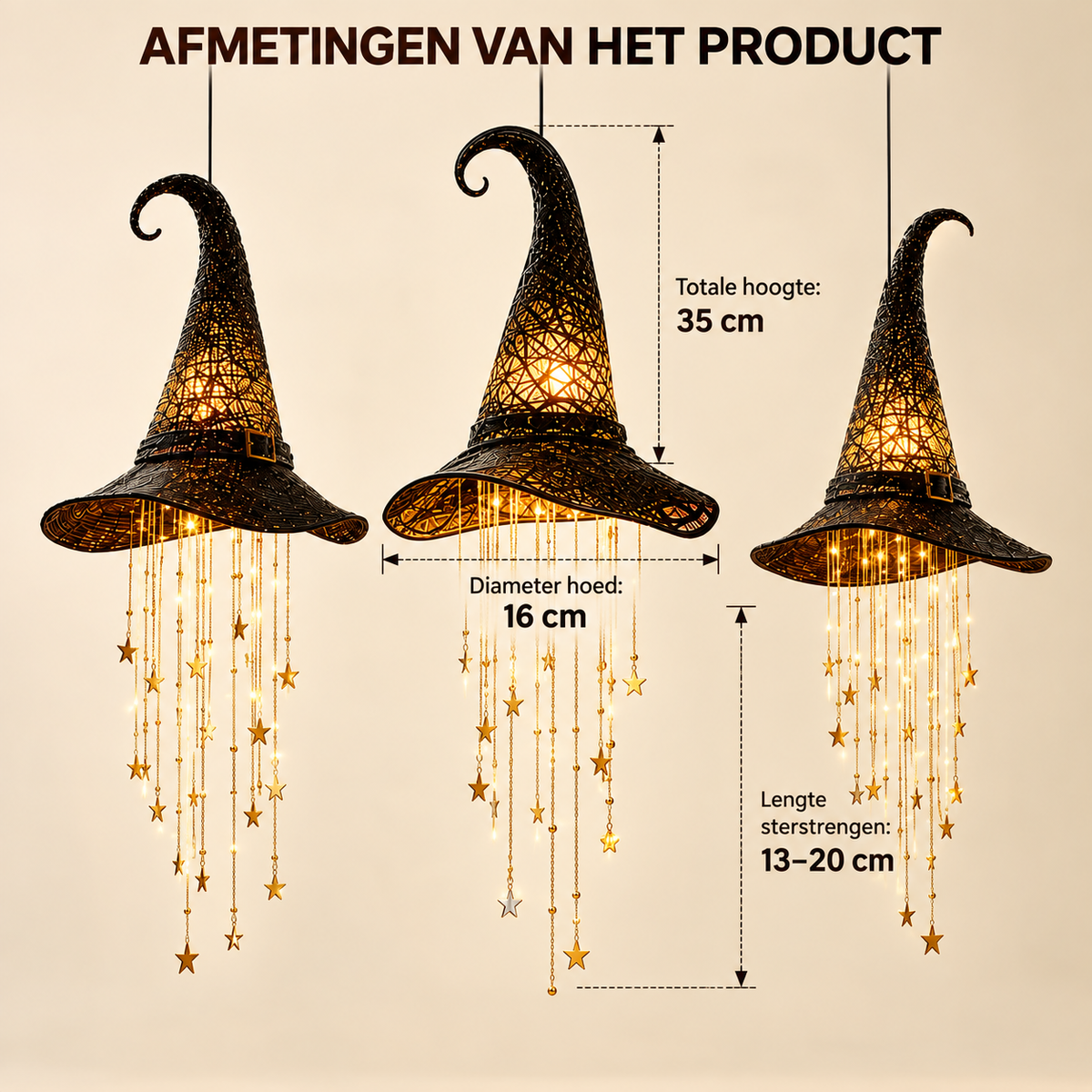Light-Up Halloween Witch Hat Decoration