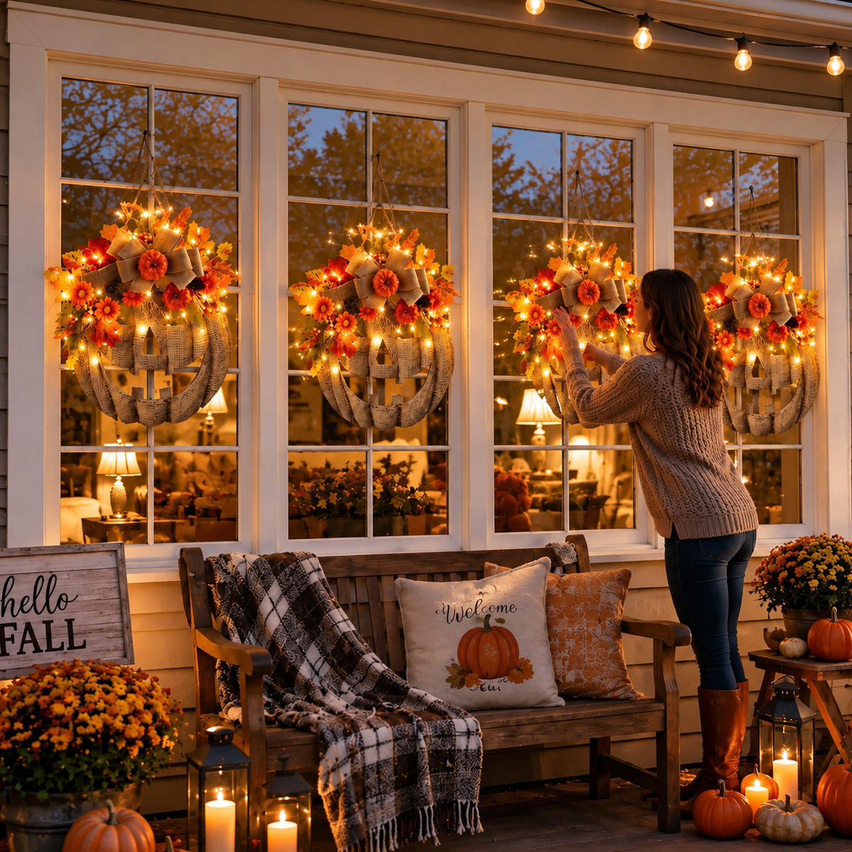 Autumn Pumpkin Door Hanger