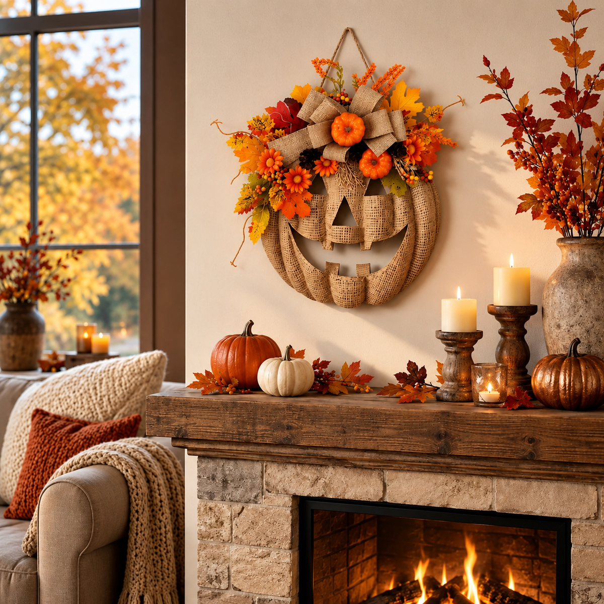 Autumn Pumpkin Door Hanger