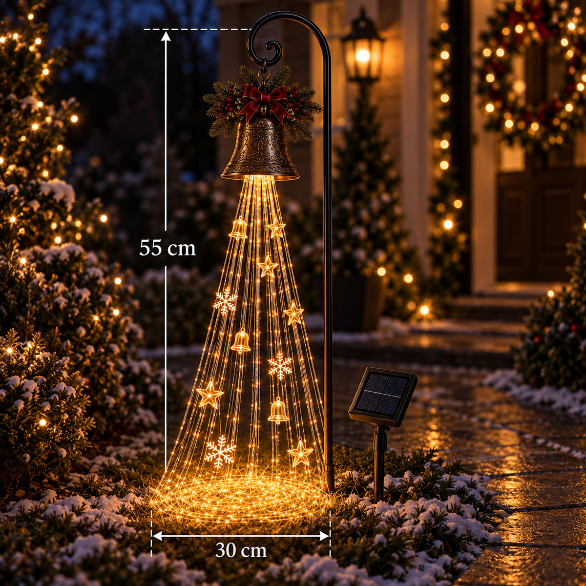 Solar Christmas Bell Garden Light